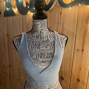 🫶🏻🩵Urban Outfitters Baby Blue Ribbed Cotton Bralette 🫶🏻🩵